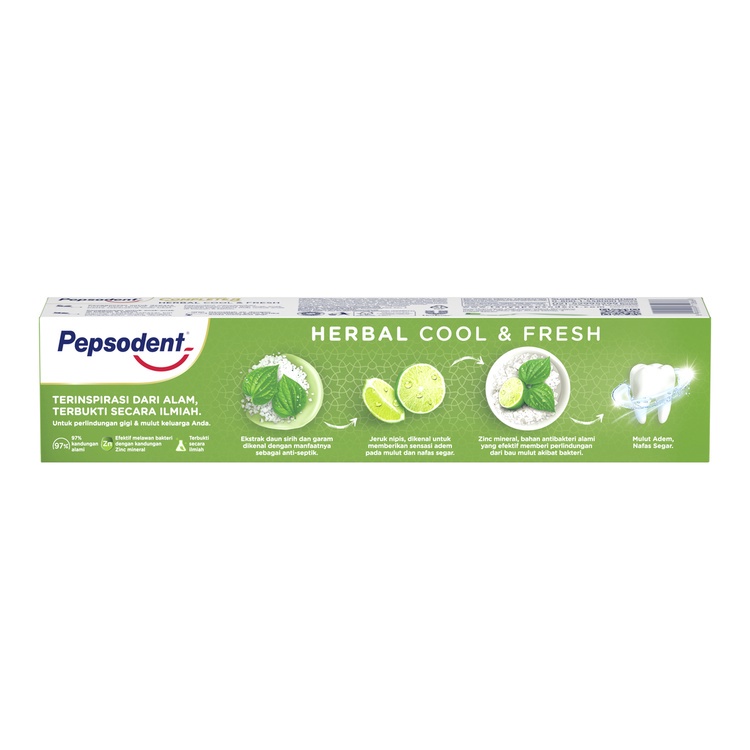 Pepsodent Complete 8 Herbal Nature Essentials Mulut Adem, Nafas Segar 190g ( HIJAU)