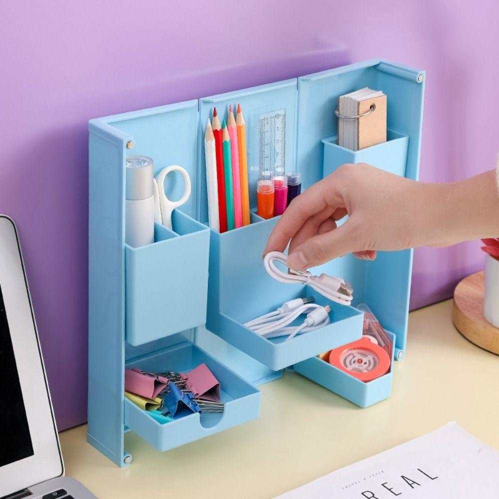 Mxbeauty Desktop Organizer Kreatif Berdiri Kamar Siswa Kantor Makeup Brushes Holder Phone Stand Holder Pulpen Organizer Kotak Penyimpanan