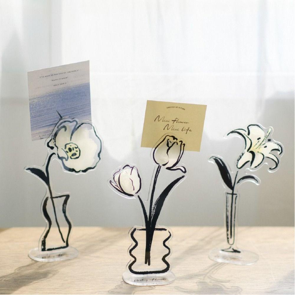 Chookyy Acrylic Place Card Holders Art Minimarket Foto Lucu Berdiri