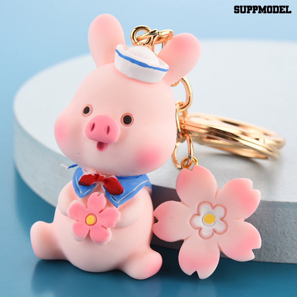 [SM Otomatis] Lovely Animal Pig Keychain Key Ring Piggy Liontin Gantungan Kunci Mobil Tas Dekorasi Hadiah