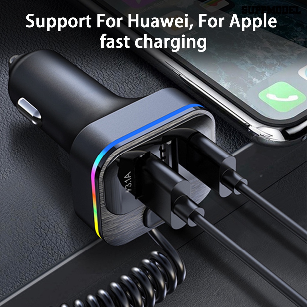 [SM Otomatis] Charger Mobil Shunt Cerdas Efisiensi Tinggi Pengisian Cepat Banyak Perlindungan 5port USB Fast Car Charger Aksesori Mobil