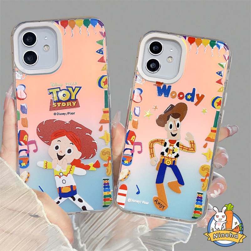 Casing iPhone Laser Gradasi Kompatibel Untuk Iphone14 13 12 11 Pro Max X Xr Xs Max8 7 Plus SE 2020 Toy Story Mania Casing Ponsel Anti Jatuh Glossy Shockproof Matte Hard Case Penutup Belakang