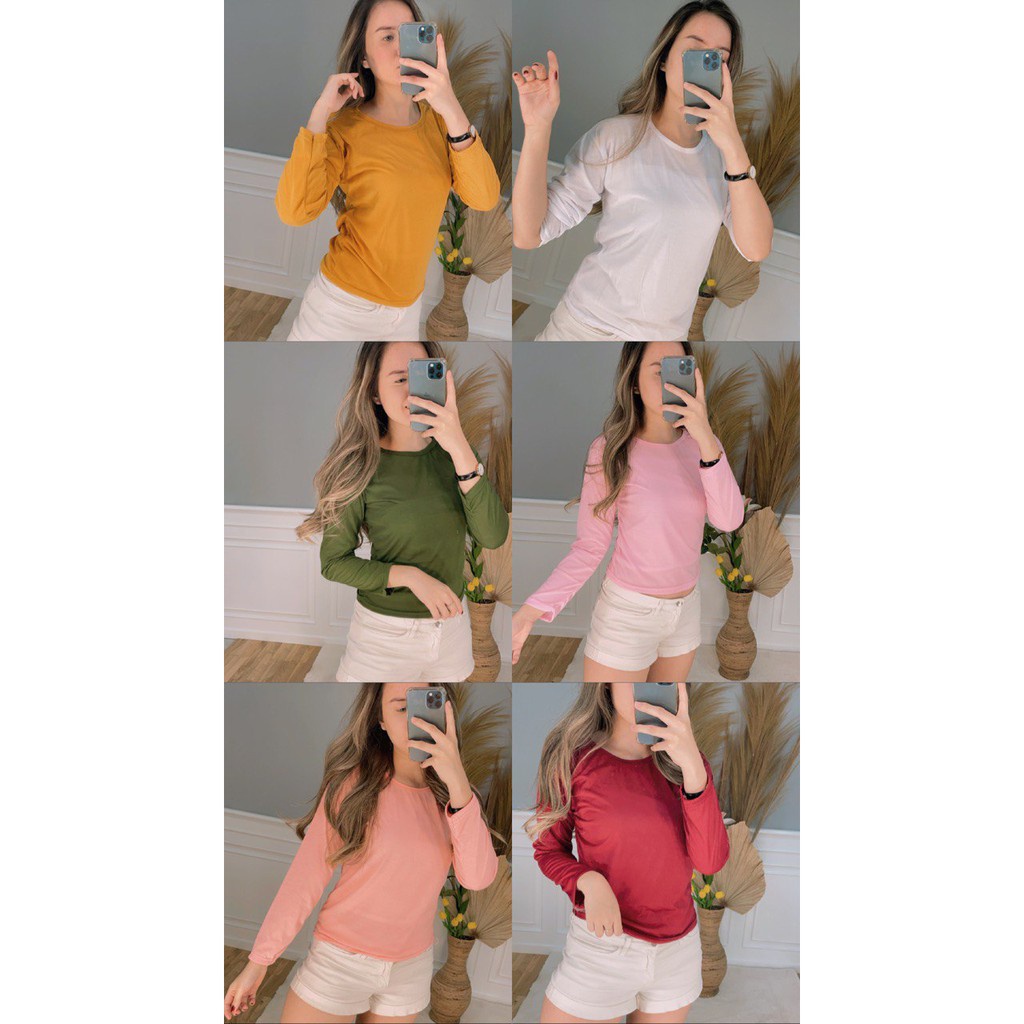 Kaos Panjang Wanita - Manset Inner Kaos Oblong Wanita Dewasa dan Remaja