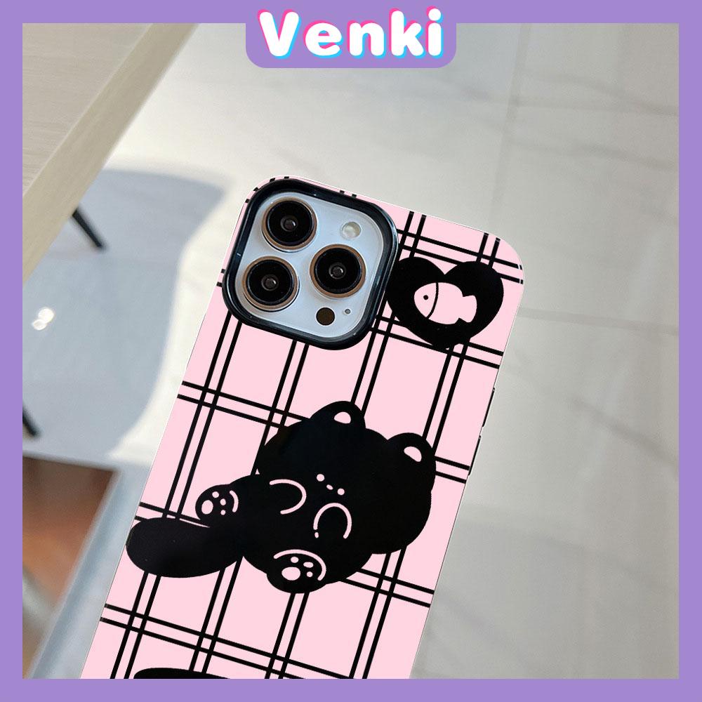 VENKI - For iPhone 11 iPhone Case Black Glossy TPU Soft Case Shockproof Protection Camera Cute Love Cat Compatible with iPhone 14 13 Pro max 12 Pro Max xr xs max 7Plus 8Plus