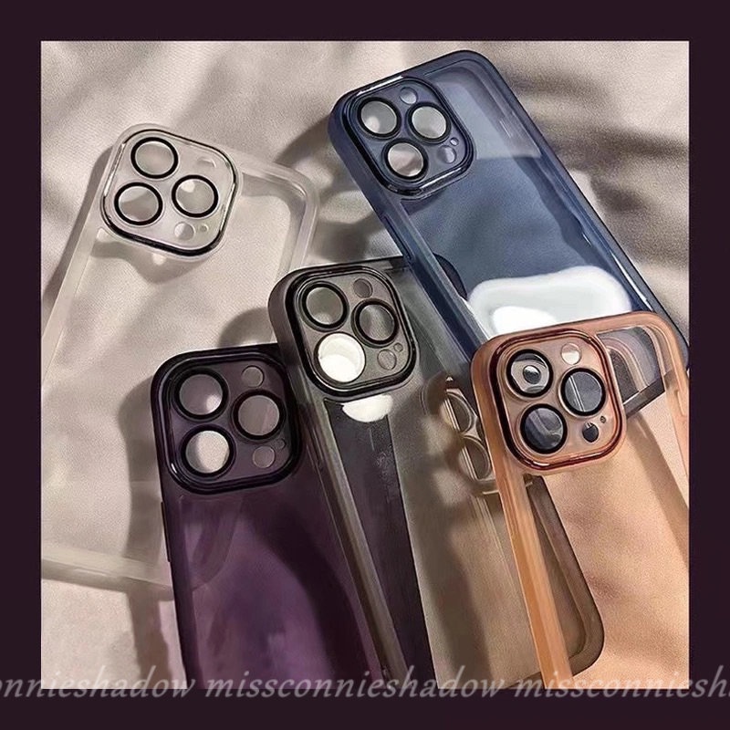 IPHONE Luxury Shockproof Plating Metal Len Case Kompatibel Untuk Iphone11 14 13 12 Pro Max 7Plus 8Plus XR X XS Max 7 8Plus 11 Pro Max Pelindung Lensa Kamera Soft Back Cover Shell