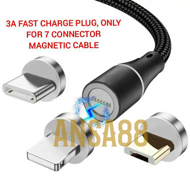 PLUG ONLY 3A fast charging magnetic plug kepala casan magnetic 7 konektor