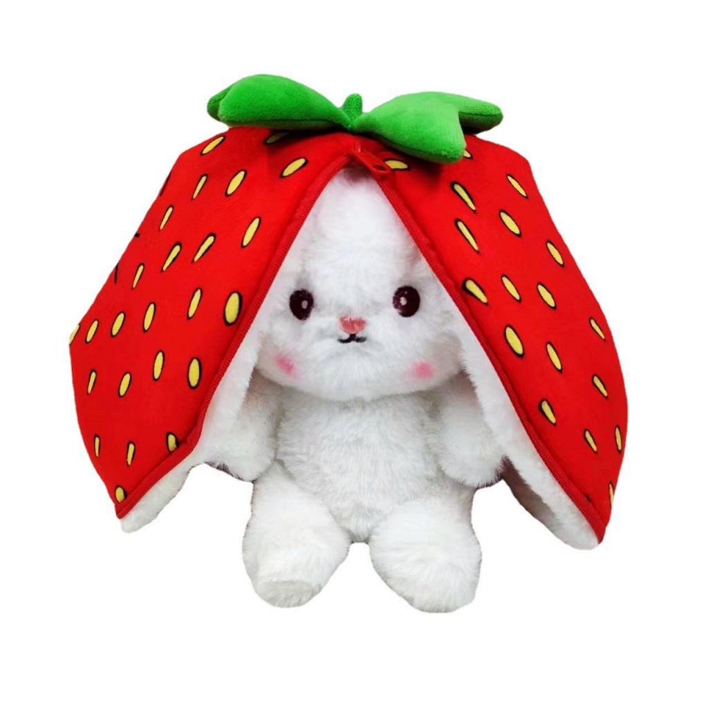 Cute fruit rabbit plushies 2in1 strawberry rabbit soft stuffed toy easter bunny Mainan Mewah Hadiah Ulang Tahun Untuk Anak Laki-Laki Dan Perempuan