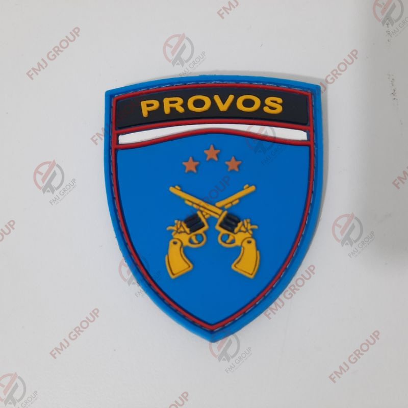 Emblem Patch Rubber Logo PROVOST Karet Velcro Perekat