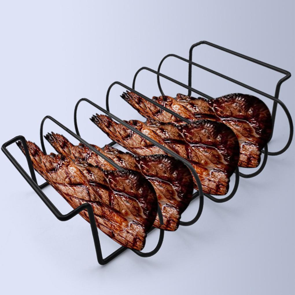 Rak Daging Panggang Daging BBQ Rib Steak Anti Lengket Stand Square Holders Roasting Grill Alat Untuk Rak Taman Dapur