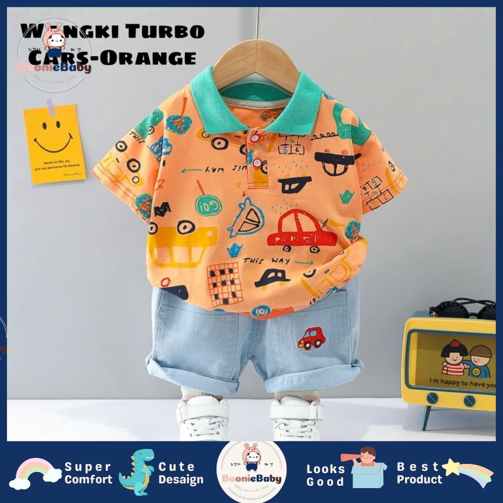 boonie SET KEMEJA ALFON BEAR 212 EBV Setelan Kemeja Bayi Laki-laki Lengan Pendek celana softdenim