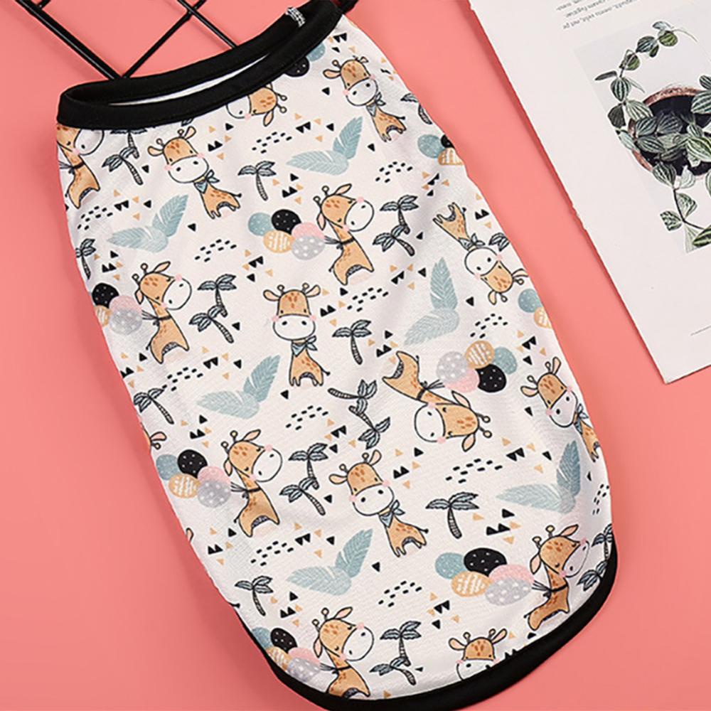 Timekey XS-XXL Pola Kartun Pakaian Anjing Kucing Rompi Pakaian Hewan Peliharaan Anjing Kecil Kostum French Bulldog Print Lucu Musim Panas Pakaian I3Y9