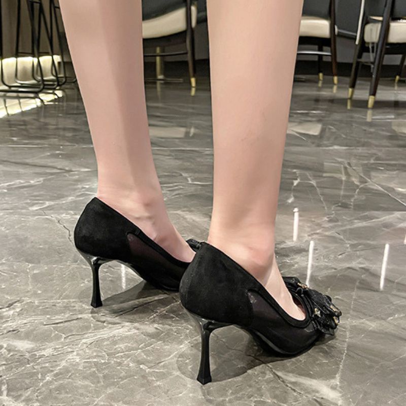 [✅BISA COD] 9023 Sepatu Wanita Import Pita Acc Heels VIRAL 2021 2022