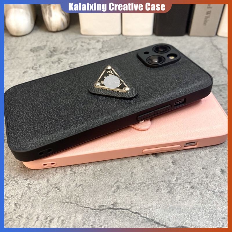 Casing Ponsel Prada Kulit Untuk IPhone 14 Pro Max13 12 11 Pro Max X XR Xs Max14 Plus Dengan Perlindungan Lensa Hard Back Cover