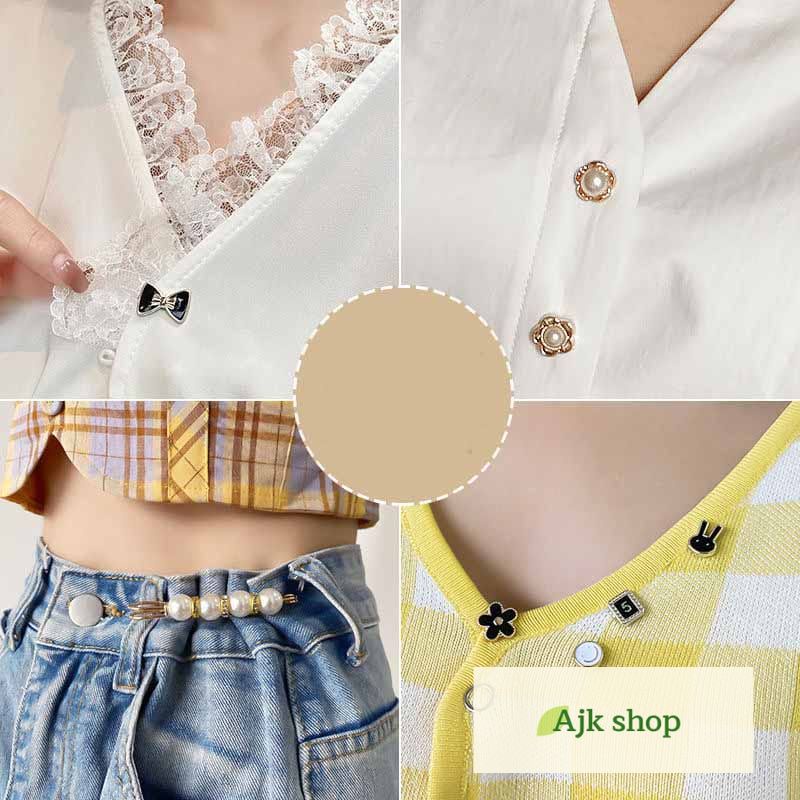 Mini Bross 10Pcss Pin Baju Hijab Dagu Klip Kecil Aksesoris Fashion Wanita Korea