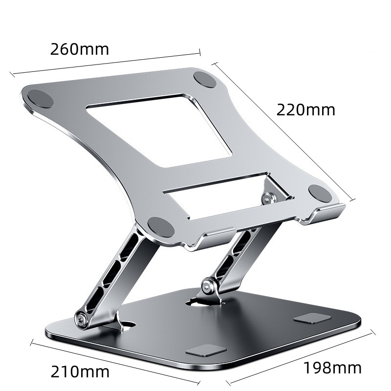 Multifungsi Aluminium Alloy Desktop Rotating Laptop Stand Penyimpanan Dapat Dilipat Stand Ponsel Tablet Stand 10-17 Inch Laptop Portable Foldable Laptop Stand