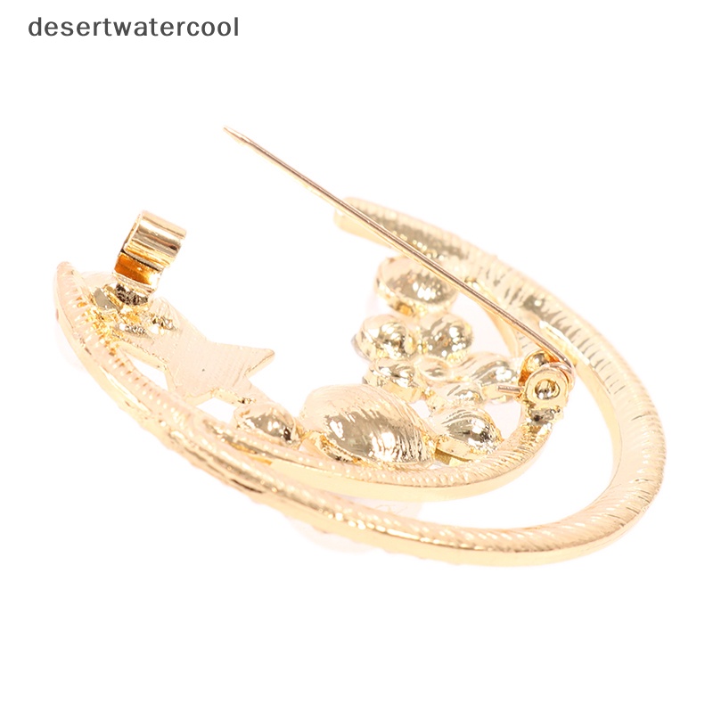 Deid Bulan Bintang Peal Bros Untuk Wanita Baroque Trendy Elegan Brooch Pin Hadiah Pesta Martijn
