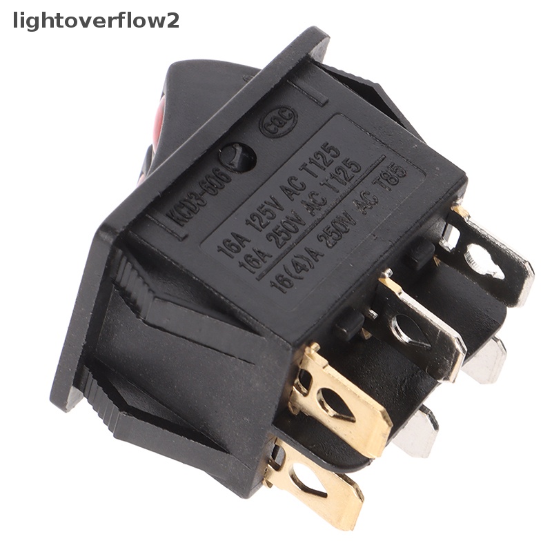 [lightoverflow2] Kcd6 6PIN 16A 220V Saklar Lampu Ganda Rocker Switch ON-OFF KCD6 Tombol Lampu Boat Power Switch [ID]