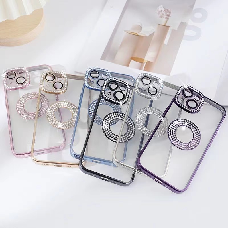 IPHONE Casing Ponsel Film Lensa Eagle Eye Berlian Electroplated Mewah Untuk Iphone14 13 12 11 Pro Max14 plus Shockproof Case Cover