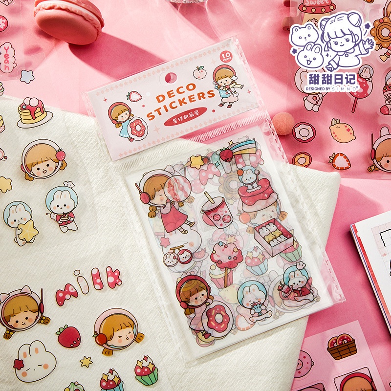 

10 Lembar Sticker PET Anti Tahan Air / Waterproof Stiker Hiasan Botol Minum Bujo Bullet Journaling Scrapbook 2