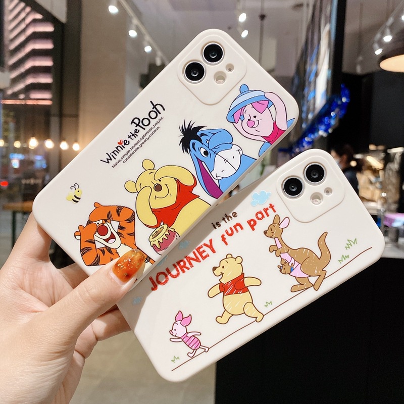 IPHONE Casing Ponsel TPU Cair Disney Winnie Pooh Tigger Untuk Iphone14 13 12 11 Pro Max Mini XS X XR SE 6 7 8 Plus Soft Cover