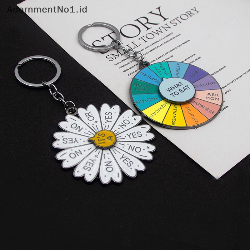 [AdornmentNo1] Fashion Rotatable Spin Wheel Keychains Color Compass Flower Key Chain Pendant Susah Memilih Dekorasi Tas Perhiasan [ID]