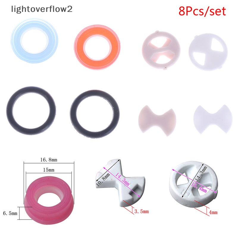 [lightoverflow2] 8pcs/set Ceramic Disc Silicon Washer Insert Turn Replacement1Per2 &quot;Untuk Valve Tap [ID]