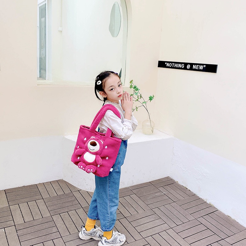 cod☜☞ready Tas Bahu Tas Tote Shoulder Bag Fashion Motif Kartun Karakter Hewan Warna Fanta Beruang Anak &amp; Dewasa lagilaku