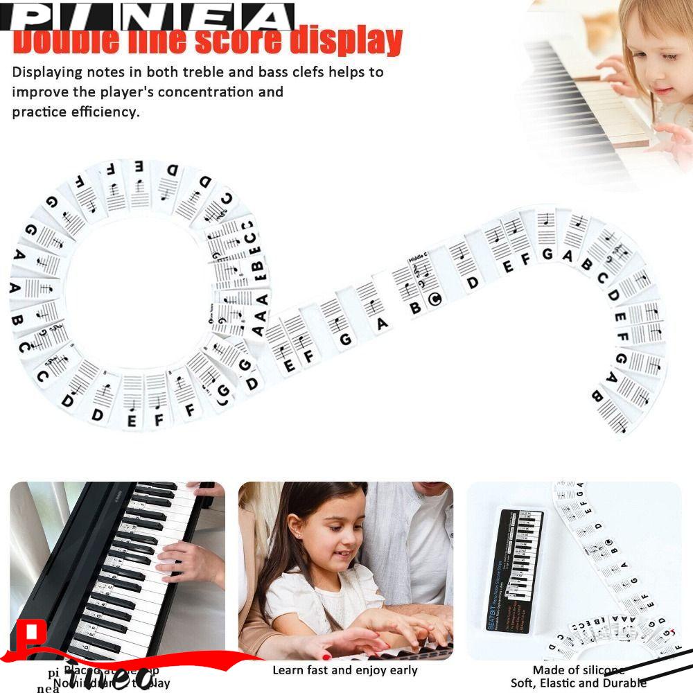 Stiker Piano Silikon Nanas Reusable Double Line Score Display 88kunci