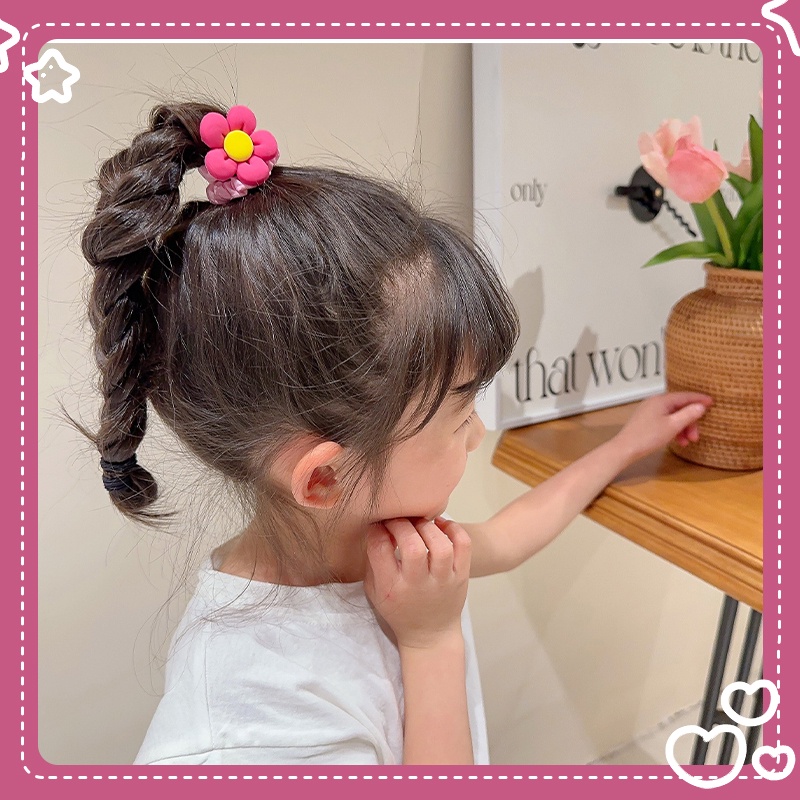 5pcs/1 set Pita rambut beruang stroberi lucu Tali rambut kuncir kuda Aksesoris rambut elastisitas tinggi - SG