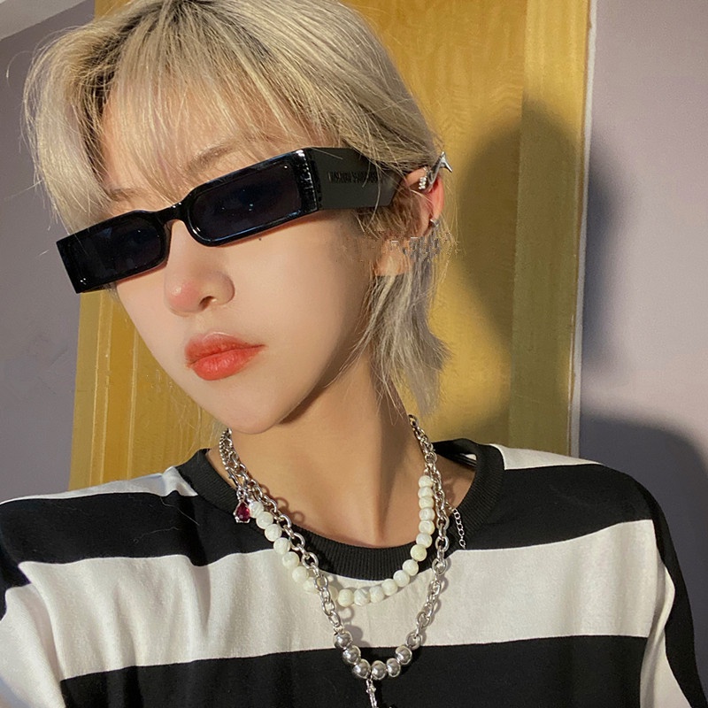 Kacamata Kotak Eropa Amerika/Fashion Vintage Mempesona PC Sunglasses/INS Rectangle Sun Glasses