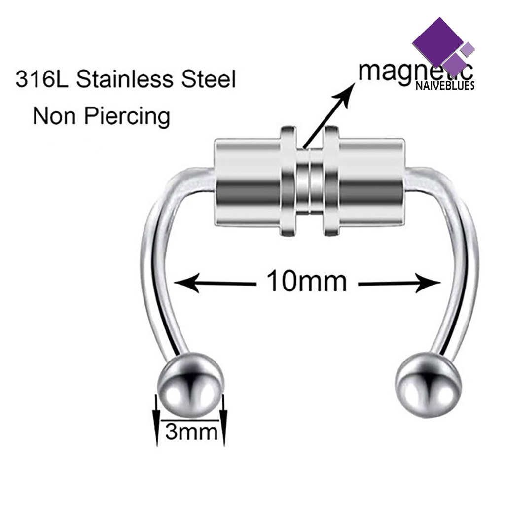 &lt; Naiveblues &gt; Cincin Hidung Reusable Non Piercing Alloy Palsu ic Nose Ring