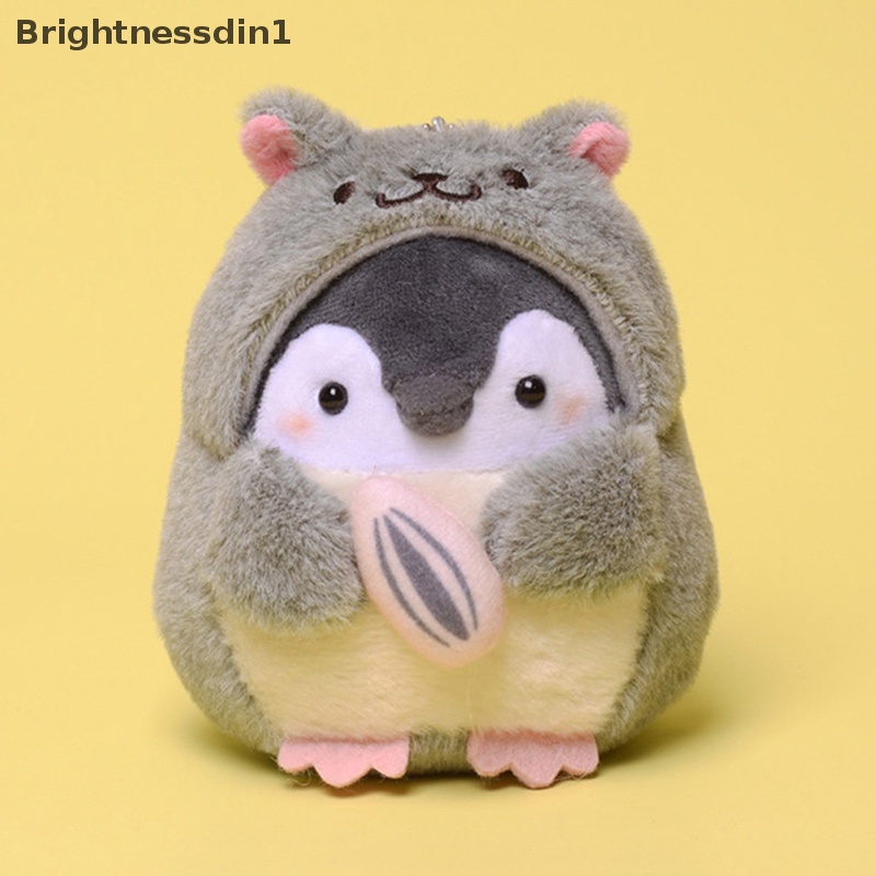 [Brightnessdin1] Boneka Plush Pinguin Lucu Mainan Mewah Kawaii Anime Hamster Gantungan Kunci Cincin Tas Butik