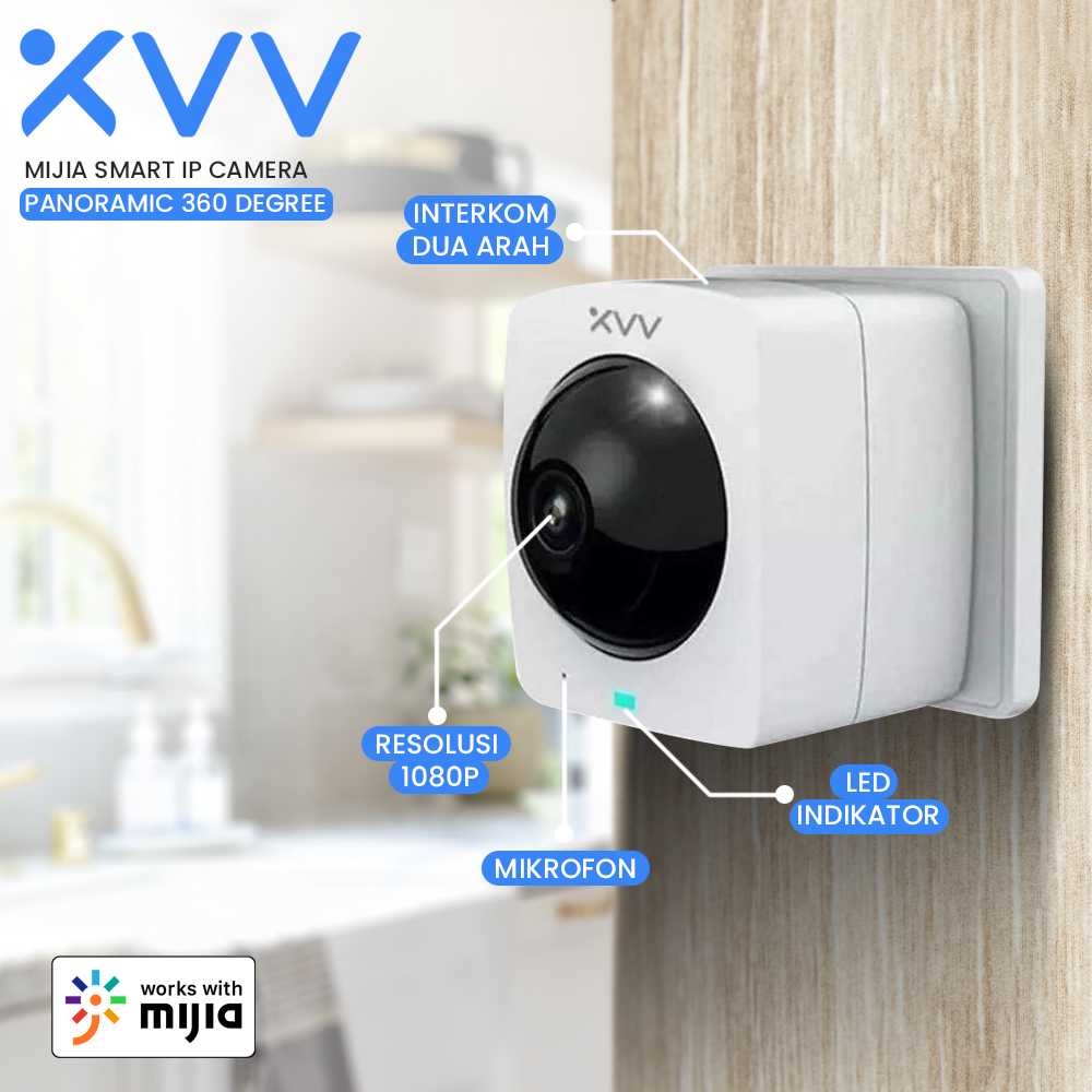 IP Camera Kamera CCTV wifi Mini Xiaovv Panoramic 360 Degree 1080P - XVV-1120S-A1