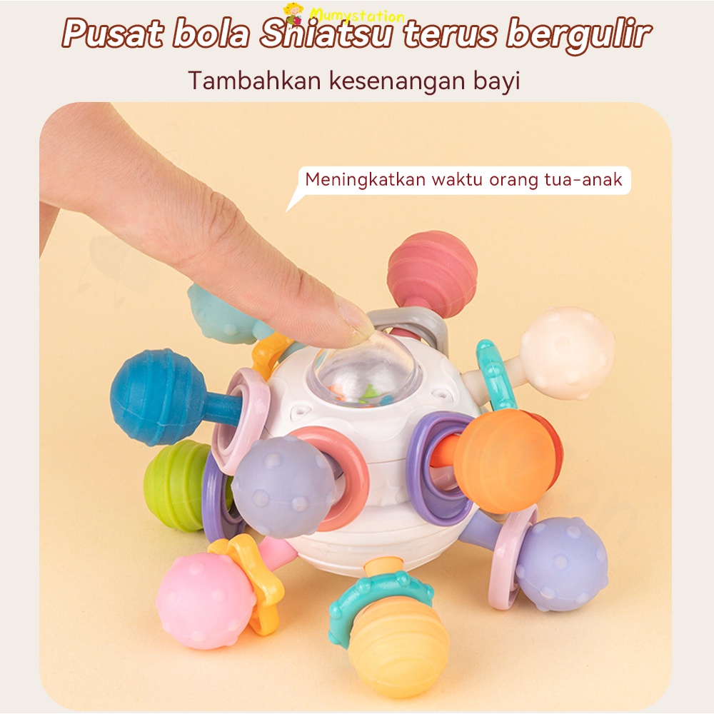 Mumystation manhattan ball Lembut dan lentur/teether bayi/gigitan bayi/Mainan pendidikan  bayi Silikon BPA free