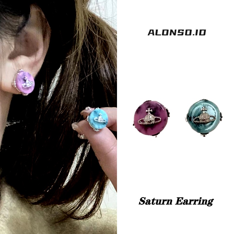 Aksesoris Anting Saturnus Kepribadian Mewah Ringan Aksesoris Telinga Fashion