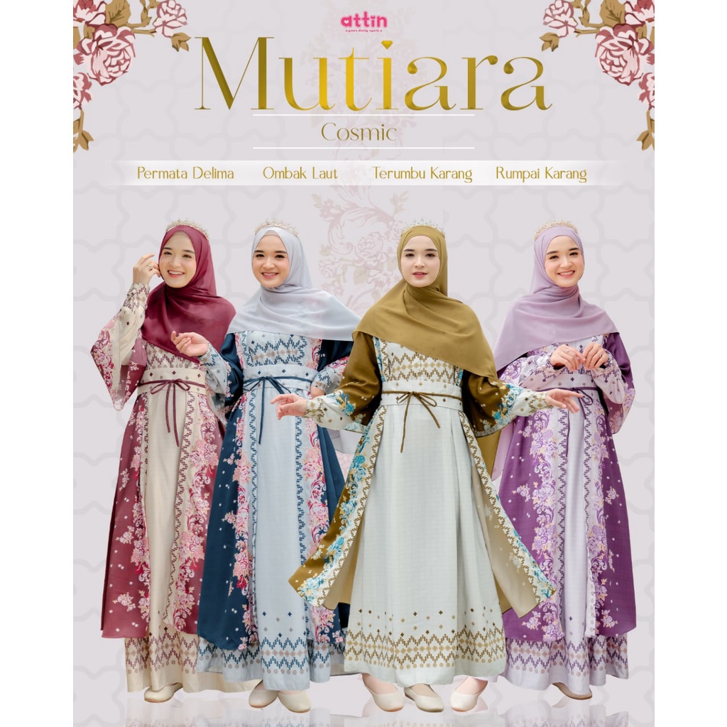 Gamis Wanita Sarimbit Mutiara Cosmic By.Attin Bahan Orzala LUX gamis kekinian