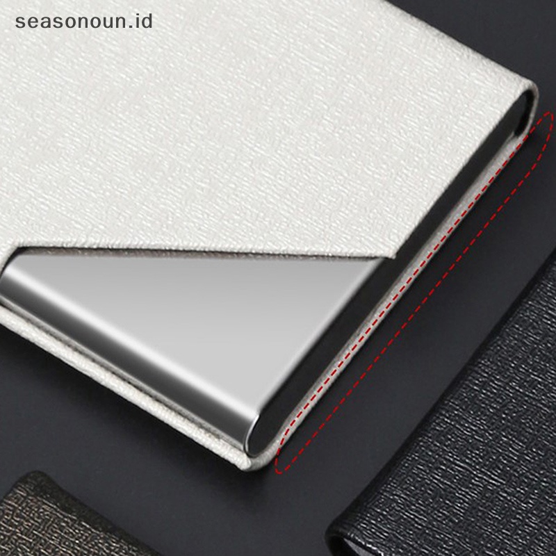 Seasonoun Case Kartu Nama Kreatif Stainless Steel Aluminium Holder Metal Box Cover.