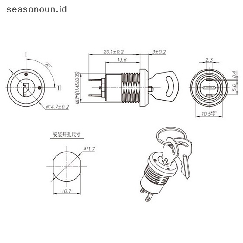 Seasonoun Saklar Kunci Elektronik Saklar ON OFF Lock Phone Lock Security Power Switch.