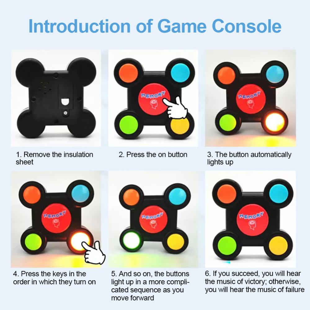 Timekey Kreatif Memory Training Games Konsol Elektronik Memory Latihan Game Mesin Puzzle Anak Permainan Interaktif Montessori Mainan G3H6