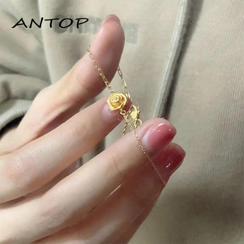 [antop] Rose Gelang Pasangan Ladybro Hadiah Ulang Tahun Gadis Elegan Bunga Gelang