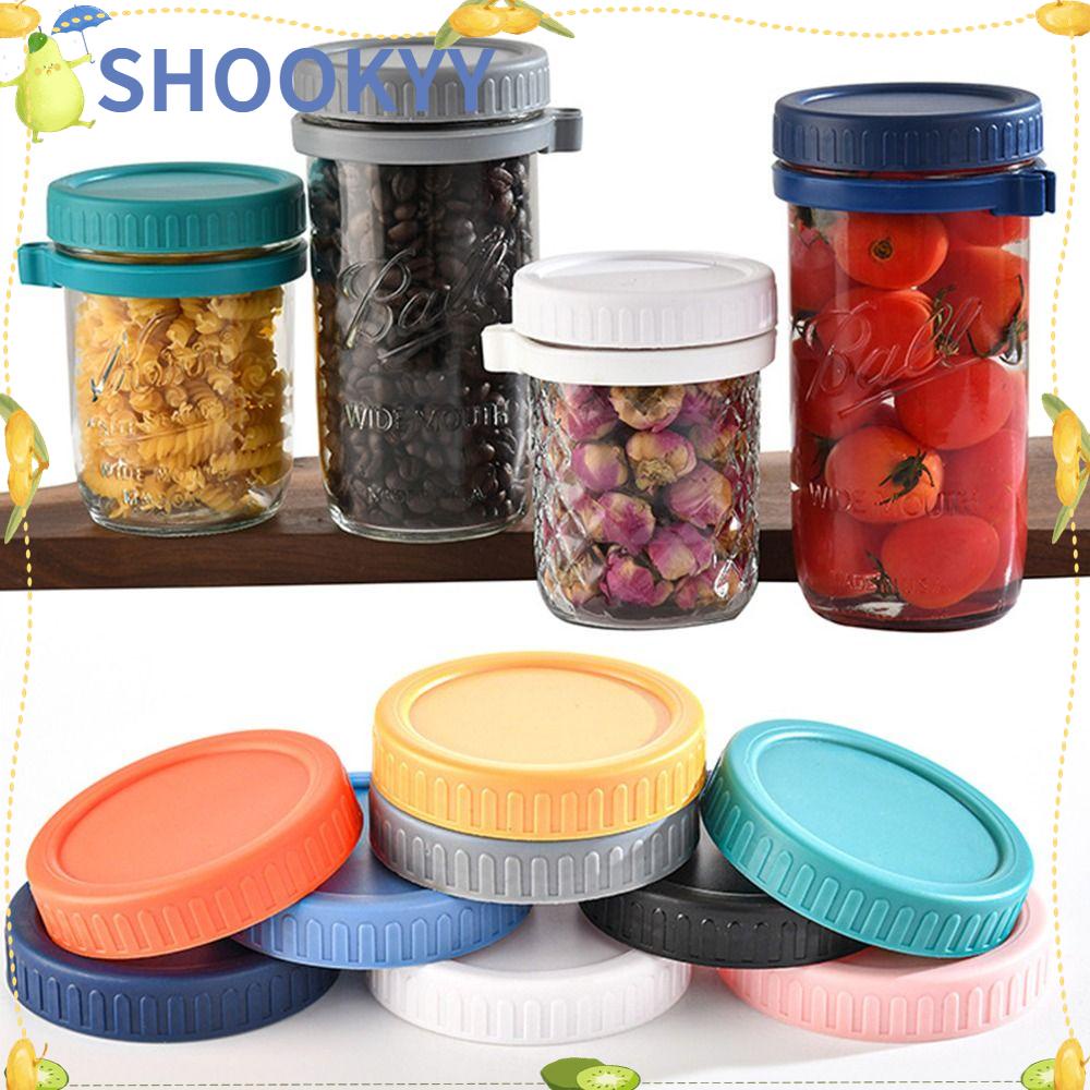 Chookyy 6pcs Mason Jar Lid Alat Dapur Plastik Reusable Seal Penutup Botol