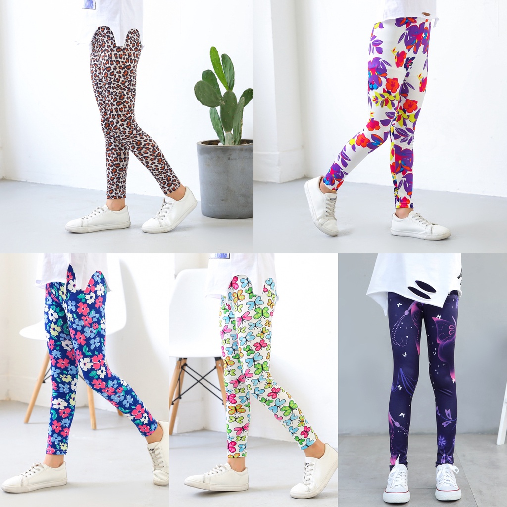 (LGAB-LGAF) LEGGING KATUN IMPOR STRETCH PANJANG CETAK MOTIF LUCU ALA KOREA ANAK PEREMPUAN IMPORT 3-9 TH