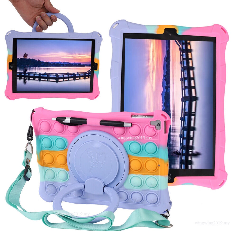 Untuk Ipad10 9 8 7 10.9 10.2 5th 6th Pro 9.7 Air 1 2 Silikon Fidgets Poppet Pop Case Smart Stand Cover