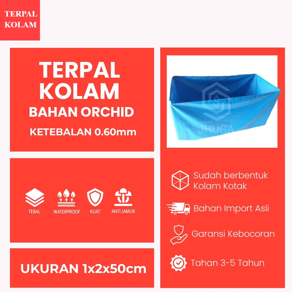 KOLAM TERPAL 1x2x50 / 100x200x50 ORCHID TERPAL KOLAM IKAN SEMI KARET