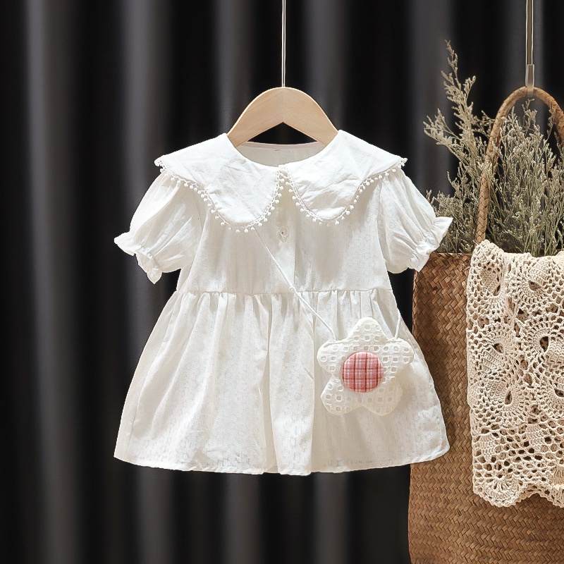 Gadis gadis berusia 0-3 tahun boneka musim panas boneka kerah rok putri rok anak-anak baru