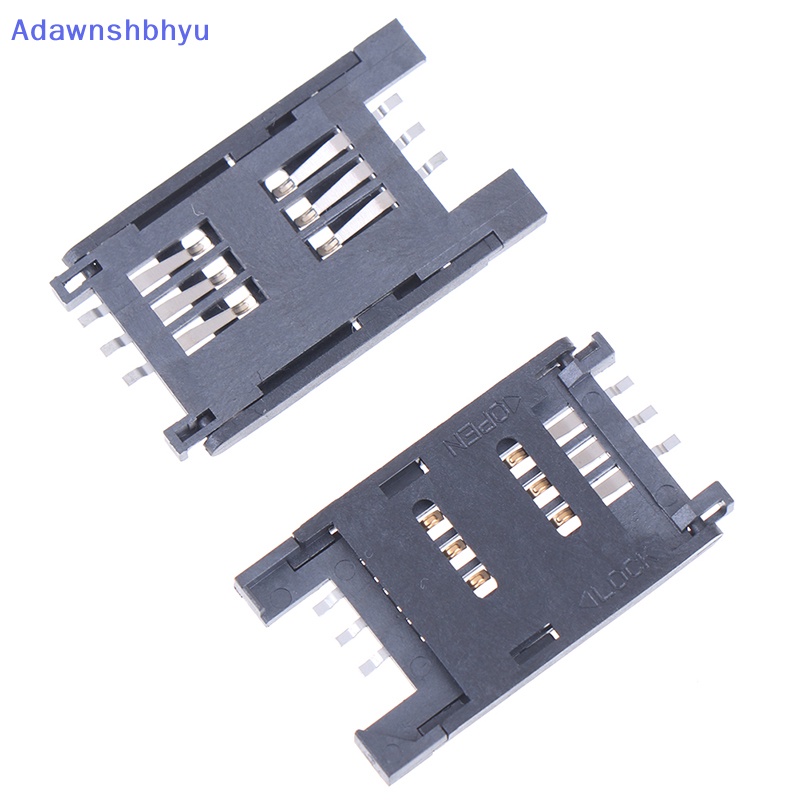 Adhyu 10PCS Holder SIM Card Soket Kartu 6PIN Konektor Slot SIM Card Untuk ID Telepon