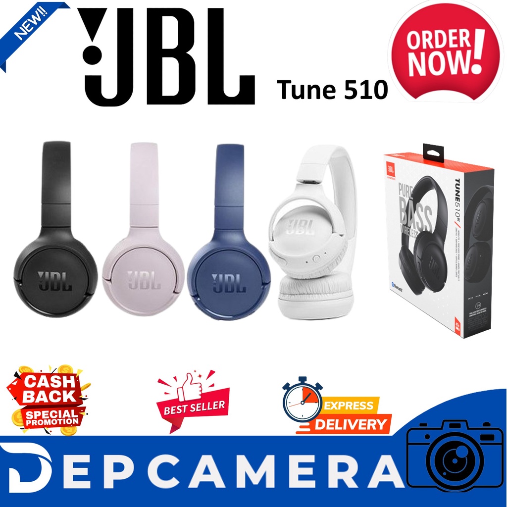 JBL Tune 510 BT Bluetooth Wireless Headphone Tune 510BT T510 BT - Black
