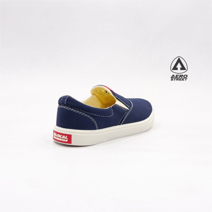 (COD) Aerostreet 36-45 Comfy Navy - Sepatu Slip On Slop Pria Wanita 21GG24 - 39