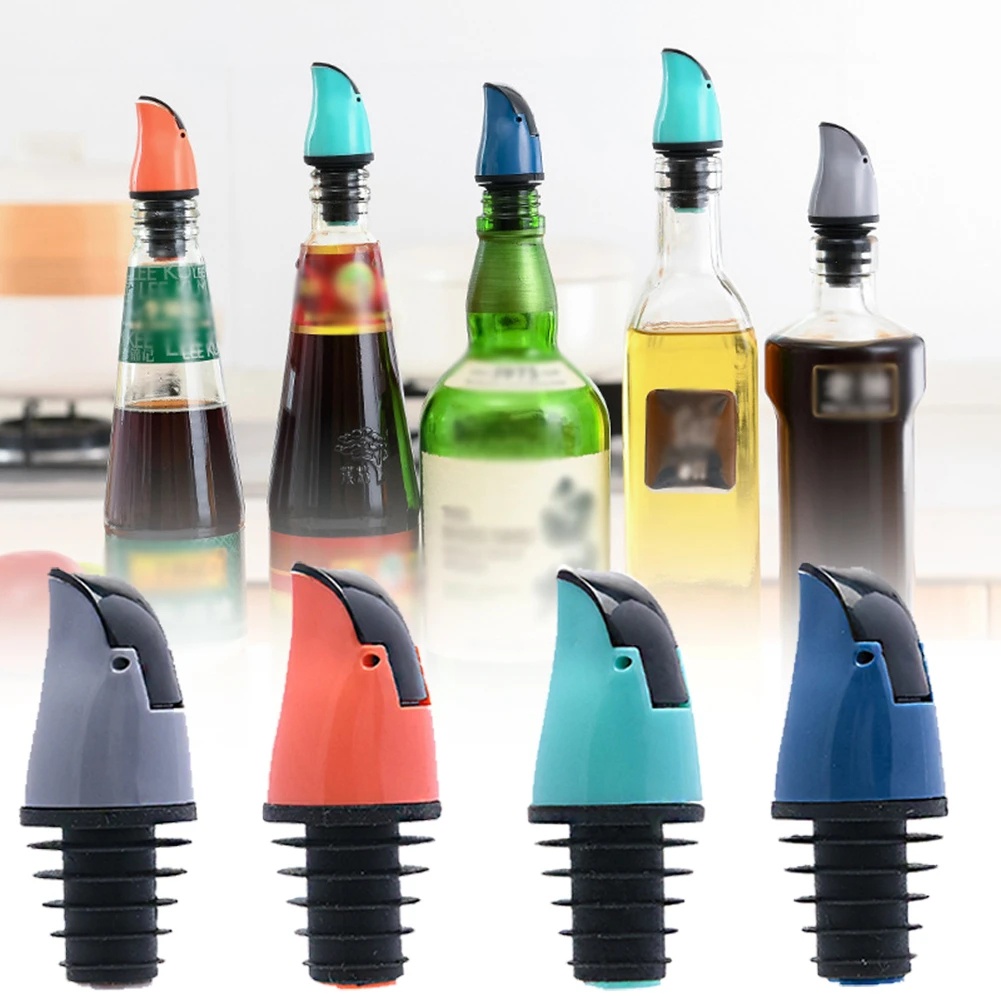 Pembuka Tutup Otomatis Anti Minyak Bocor Botol Minyak Botol Stopper Saos Nozzle Bumbu Botol Alat Pasang Perlengkapan Dapur Botol Minyak Stopper Silicone Cup Cover Aksesoris