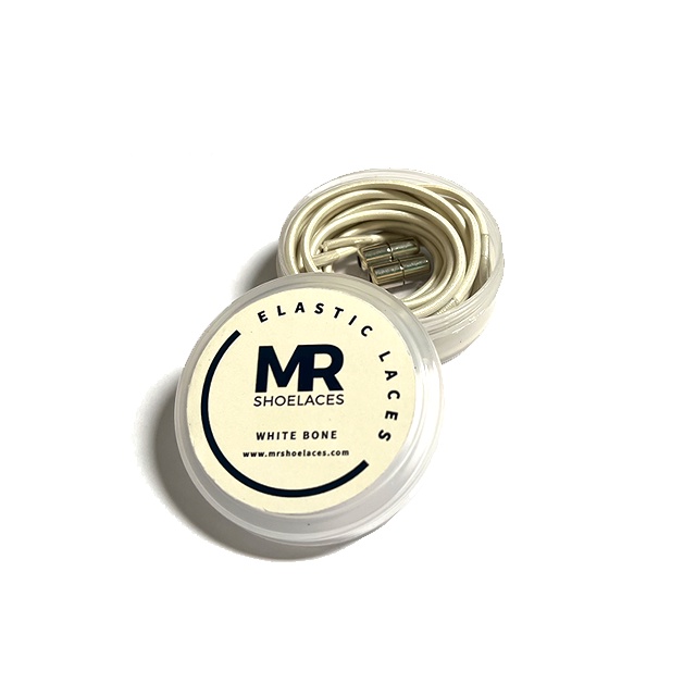 MR Shoelaces ER06 Elastic White Bone ( Putih Tulang / Putih Kekuningan) Tali Sepatu Bulat Elastis 80cm 100cm 120cm 150cm Premium Shoelaces